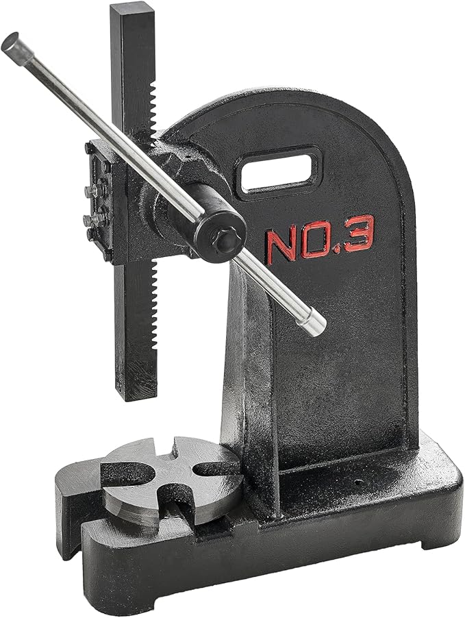 VEVOR Arbor Press, 3 Ton Manual Arbor Press, 12.2" Maximum Height, Cast Iron Heavy-duty Manual Desktop Arbor Press, Precision Hand Press for Stamping, Bending, Stretching, Forming