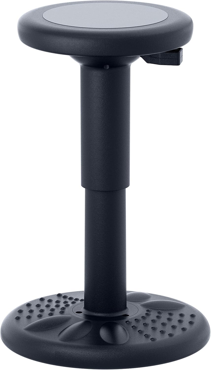 ActiveChairs Adjustable Wobble Stool, Flexible Classroom Seating, Improves Focus, Posture and Helps ADHD/ADD, Sensory Chair, Active Fidget Chairs Adjusts from 16.65" to 23.75" Ages 13-18 Black