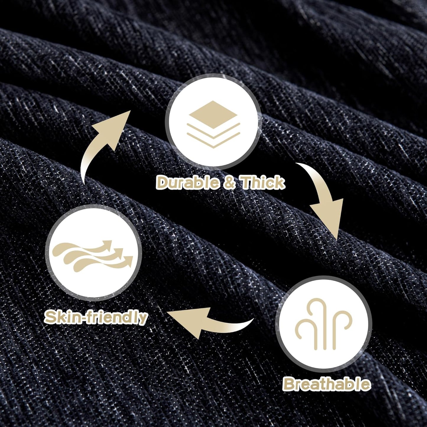 MYSKY HOME Chair Couch Covers - Sectional Couch Covers for Pet Sofa Covers - Non Slip Soft Couch Cover, Washable Furniture Protector - Slipcover with Tassel Sofa Throws, 71"x91", Navy Blue