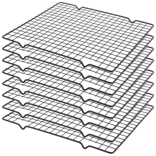 DAJAVE 8 Pack Cooling Racks for Cooking and Baking, 10x11 Inch Wire Rack Baking Rack, Heavy Duty Baking Rack For Oven Cooking, Roasting, Grilling Drying(Black)
