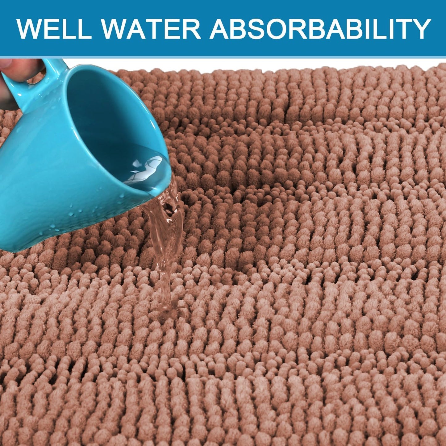 H.VERSAILTEX Bathroom Rugs Bath Mat Runner Rug Non Slip Kitchen Rug Extra Long Bath Rug Runners Oversized 59" x 20" Absorbent Washable Dry Fast Plush Area Rug for Bathroom/Bedroom - Muted Clay