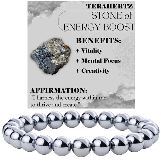 Terahertz - Energy Boost - 8mm Beaded Bracelets for Women Handmade Semi Precious Natural Stone Stretch Elastic Jewelry Yoga Protection Gifts