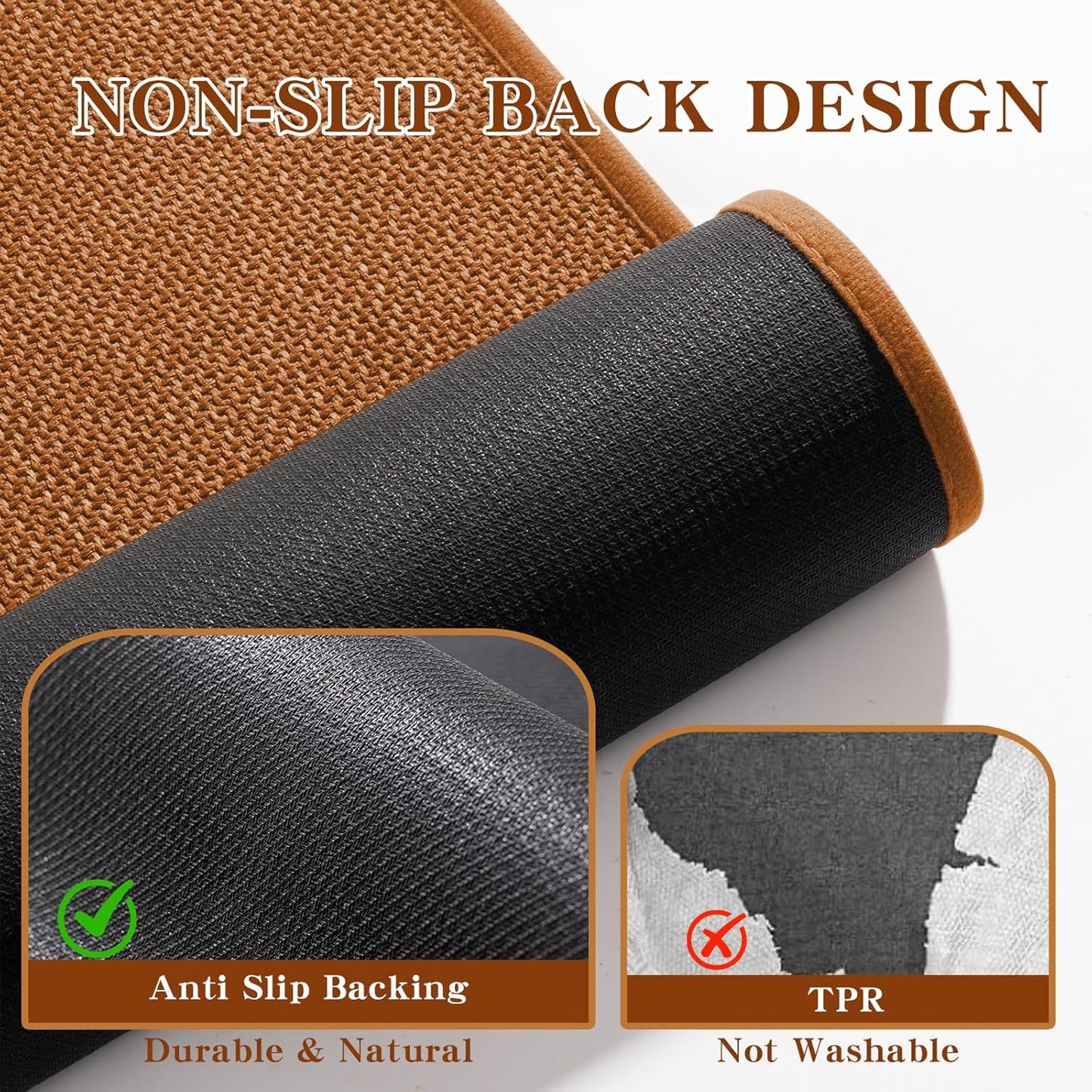 chakme Bathroom Rugs Mat 24x17, Ultra Thin Non Slip Bath Mat Small Quick Dry Absorbent Bath Mat for Bathroom, (Orange, 24"x17")