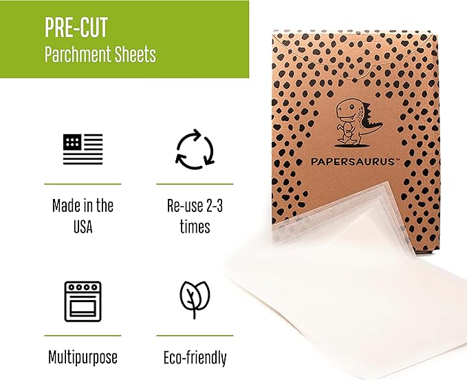 The Paper Store Pre-Cut Parchment Paper Sheets – 12”x16”, Non-Stick, Unbleached for Oven Cooking, Baking, and Air Frying, 150 Sheets