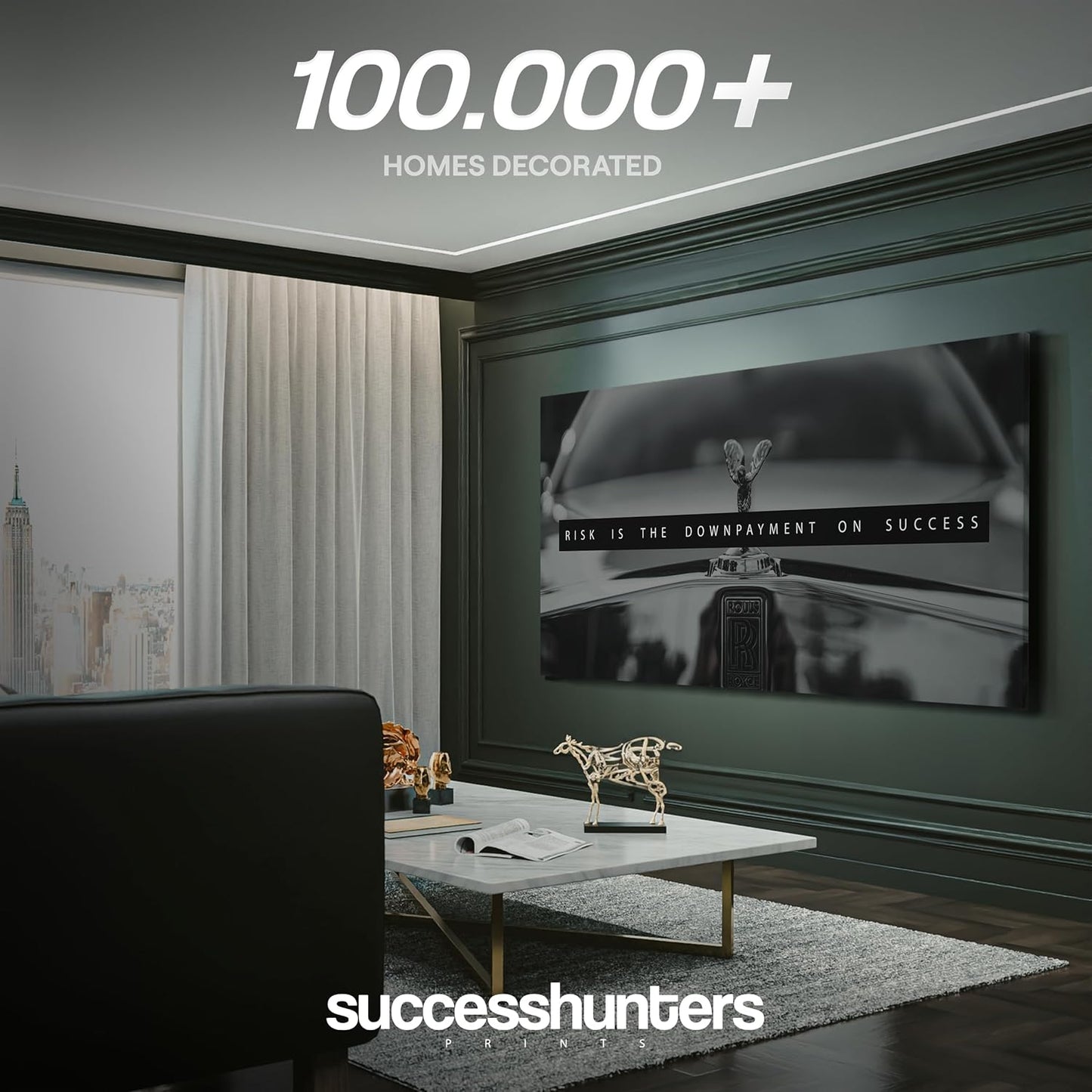 Motivational Wall Art for Office, Super Car Art Canvas, Inspirational Automotive Decor for Rolls Royce Sportscar Lovers, Motivational Wall Decor for Office and Home, Inspiring Car Poster (60 X 30 in)