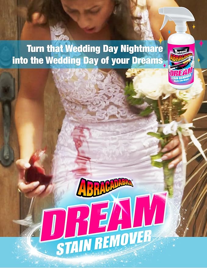 Abracadabra® Dream Stain Remover - 16oz Instant Stain Treatment for Fresh Spills & Set-In Stains, Kid & Pet Safe, Zero Bleach or Peroxide - For Clothing, Upholstery & Carpet - the perfect prewash