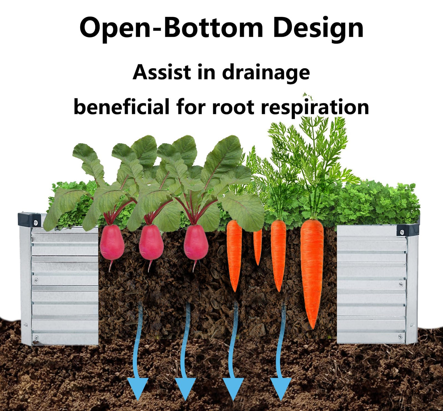 Meberam 3 Pack 6x3x1FT Galvanized Raised Garden Beds Kit Outdoor Metal Gardening Planter Box for Vegetable Elevated Flower Herbs,Silver