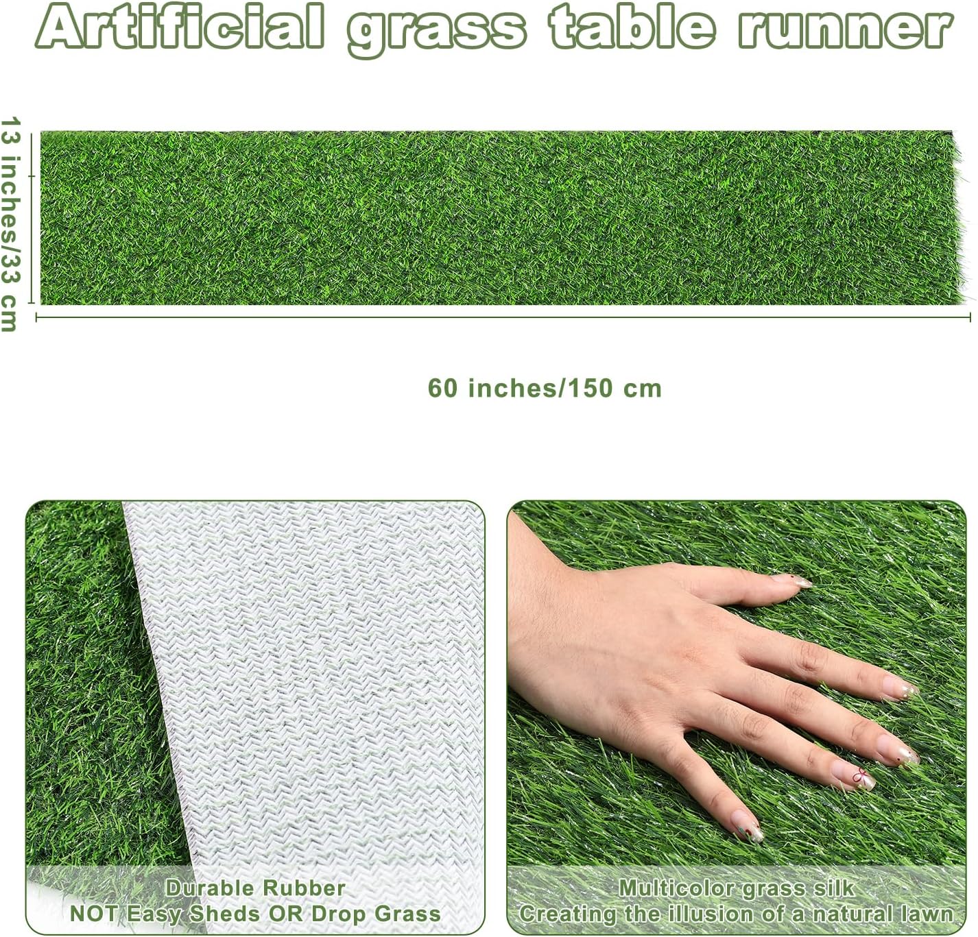 Artificial Grass Table Runners-13 x 60 Inches Faux Grass Table Runner for Golf Themed Party,Synthetic Turf Table Runner for Wedding Party, Birthday, Banquet, Baby Shower, Home Decor
