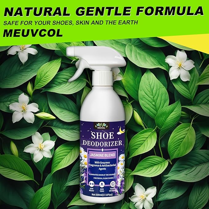Shoe Deodorizer Spray – 17.6 Floz Powerful Odor Elimination For Shoe, Sneaker, Boot, Cleats & Leather – Long Lasting Shoe Odor Spray For Smelly Sandals, Freshener & Smell Remover for Stinky Footwear
