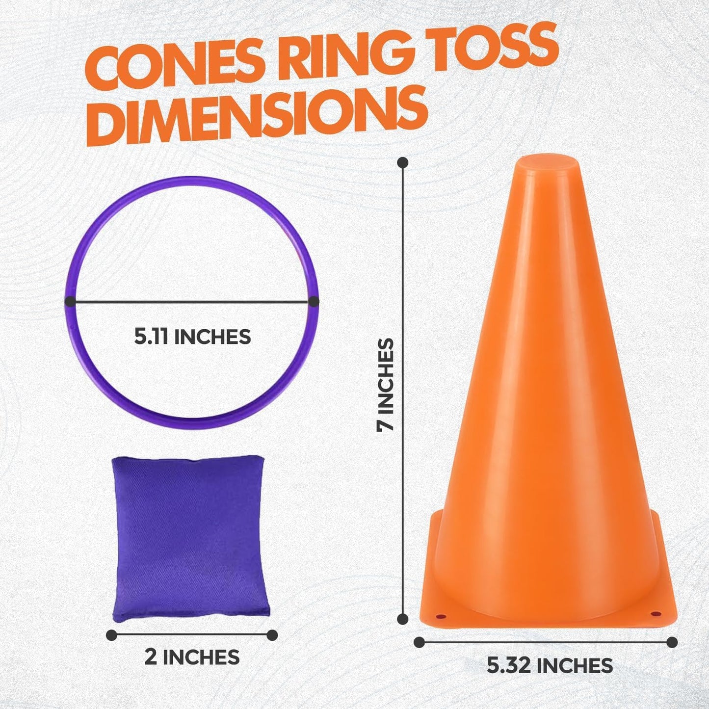 CircleCraft 31 Pcs. Plastic Cones and Rings Games Ring Toss Games for Adults, Carnival Games for Kids, Bean Bag for Kids Games Birthday Party, Yard Game, Sports & Outdoor Game for Family Party