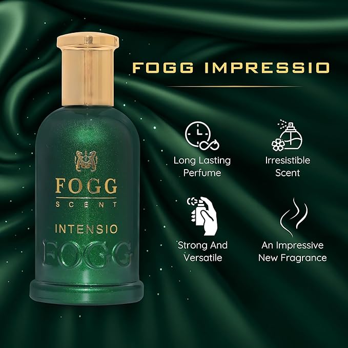 Fogg Scent Intensio Eau de Parfum for Men | Strong Spicy Perfume | Bold Masculine Fragrance with Bergamot, Cedar & Amber | Long Lasting EDP | 3.38oz (100ml)