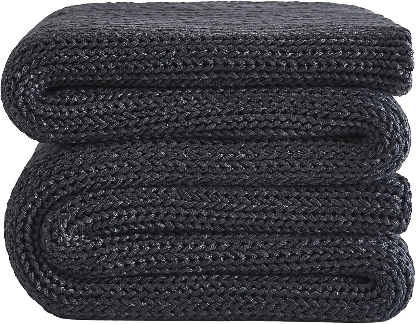 L'AGRATY Knitted Weighted Blanket - 48"x72" 20lbs Cooling Chunky Knit Heavy Blanket for Adults Braided Crochet Throw Thick Cable Yarn Knit Decorative No Beads Evenly Weighted Machine Washable