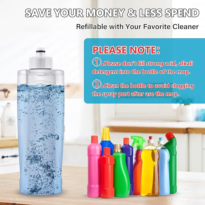 Spray Wet Mops for Hardwood Floor Cleaning: MEXERRIS Dust Dry Mop with 3 Microfiber Washable Mopping Pads - Flat Floor Mop with Sprayer Home Commercial Use for Wood Laminate Ceramic Tiles Vinyl