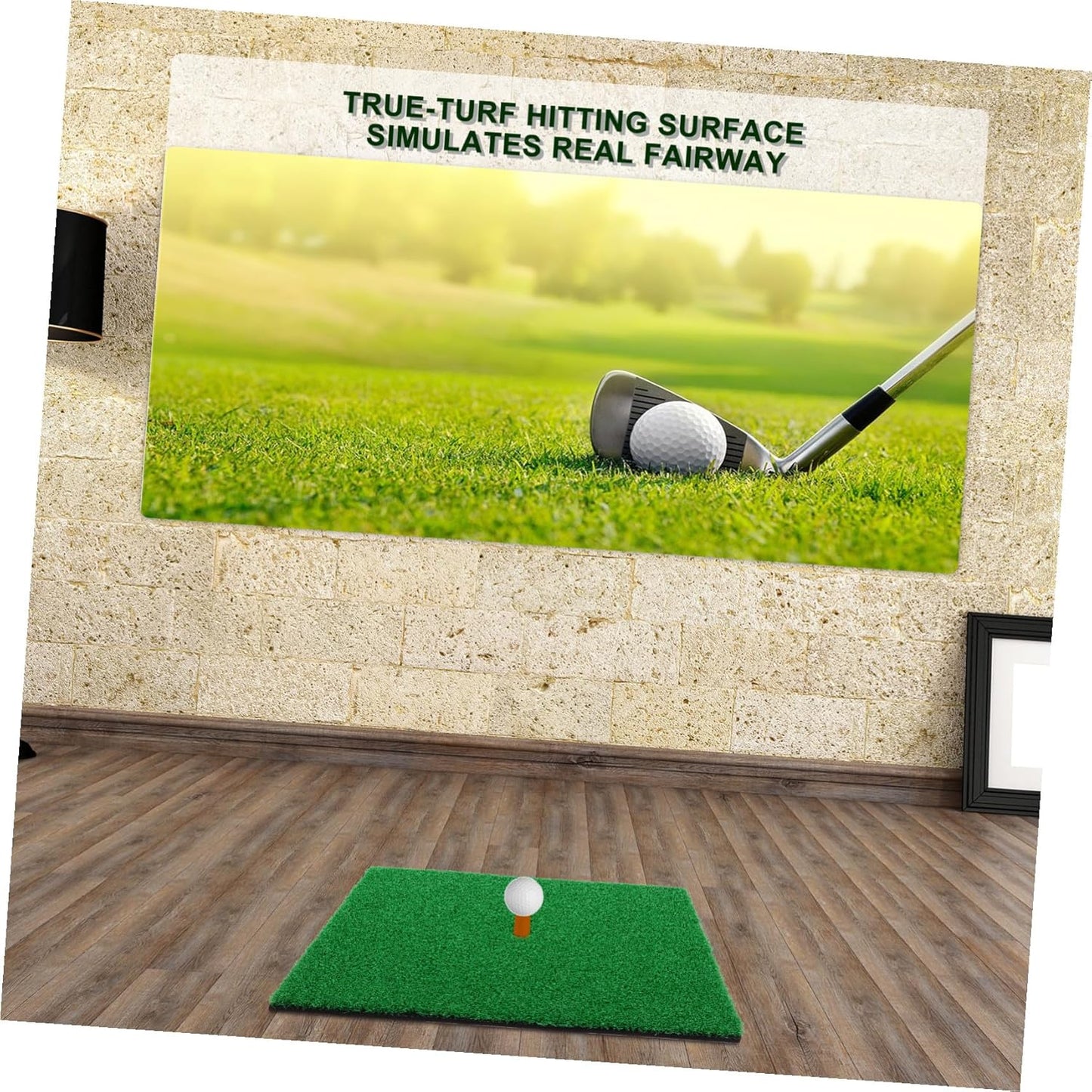 Portable Golf Hitting Mat True-Turf Practice Pad with Anti-Slip Base for Indoor Outdoor Driving and Chipping Training Golf Mat for Home Use and Backyard