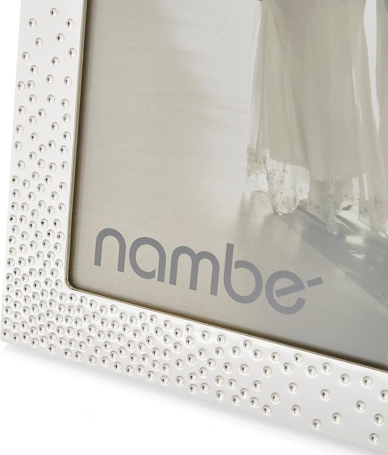 nambe Dazzle Picture Frame, 8" x 10" | Photo Frame with Tempered Glass | Vintage and Contemporary Design | Tabletop Display Family, Friends, Wedding Gift, Home Office Décor | Silver Plate and Glass
