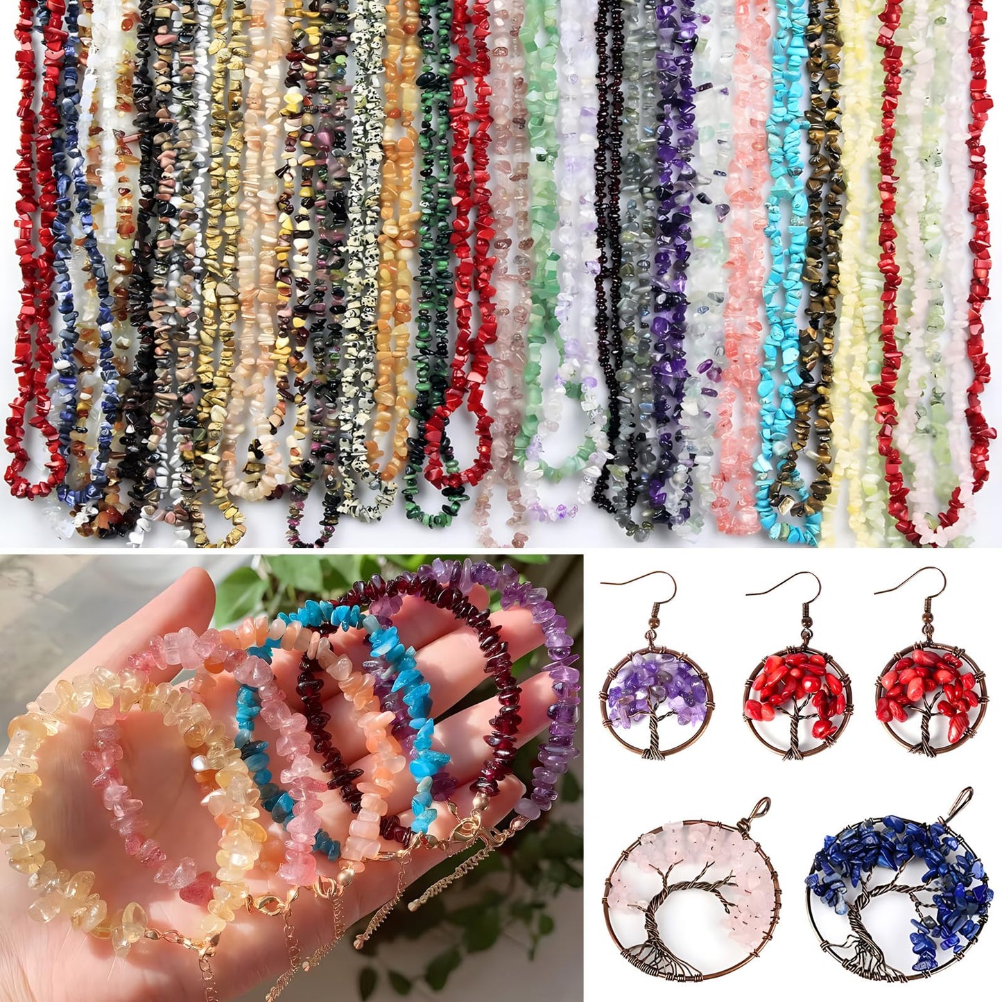 Natural Chip Stone Beads 450pcs African Turquoise Chips 5-8mm Genuine Real Irregular Healing Crystal Rocks Hole Drilled DIY Loose Gemstone Beads for Jewelry Making Bracelet Earrings Necklace Crafting