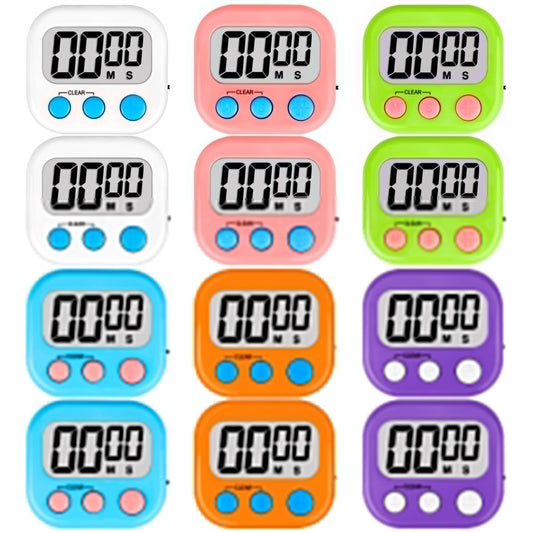 ZILLEEN Classroom Timers for Kids Classroom Magnetic Digital Kitchen Timers for Cooking Teachers Gym Game 12 pcs