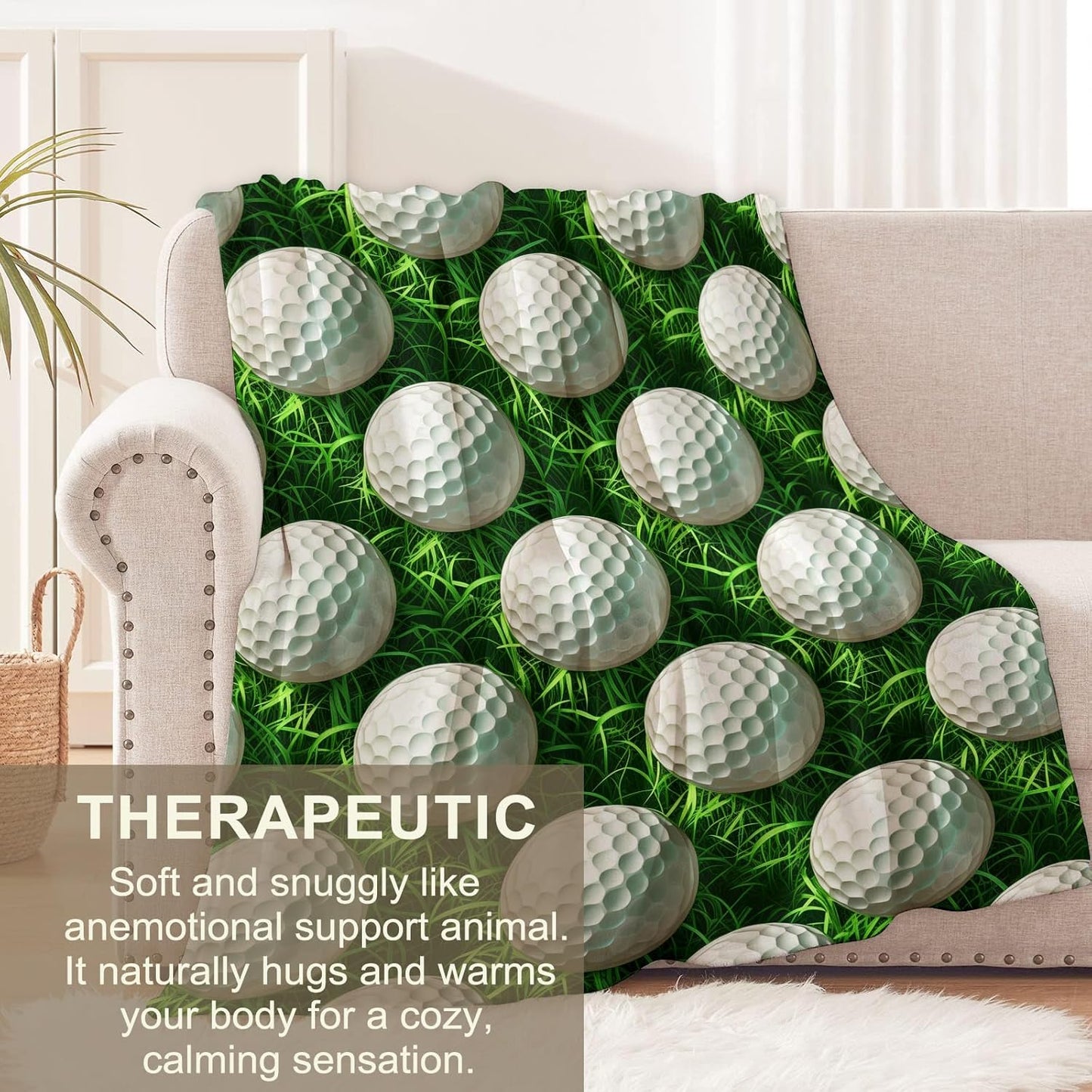 Golf Blanket for Women Men, Flannel Golf Blankets Gifts, Golf Course Throw Blanket for Sofa Couch Bed Living Room Soft Warm Cozy Golf Decor 50" x 40"
