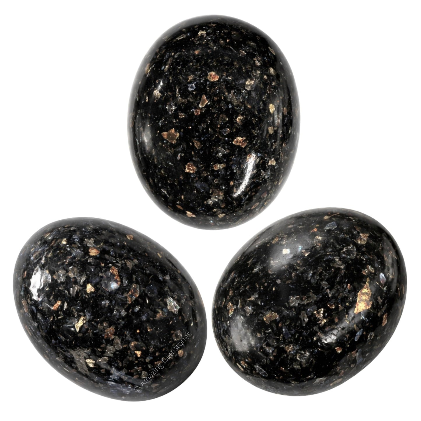 Amazing Gemstone Nuummite Crystals and Healing Stones - Large Palm Stone Crystals Piedra - Crystal for Good Luck, Balanced Positive Energy, Meditation - Unique Stocking Stuffers, Gifts for Women