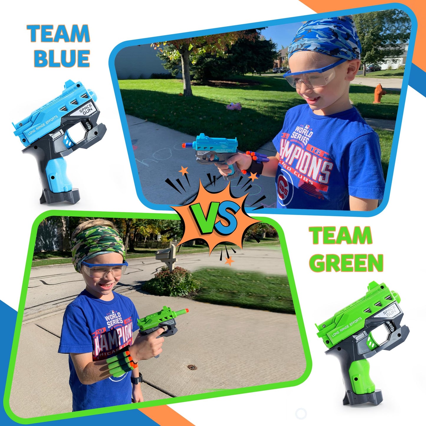 Wishery Nerf Party Supplies 10 Sets - Complete Nerf Party Favors with Mini Guns, Darts, Bandanas, Goggles Ages 4-12