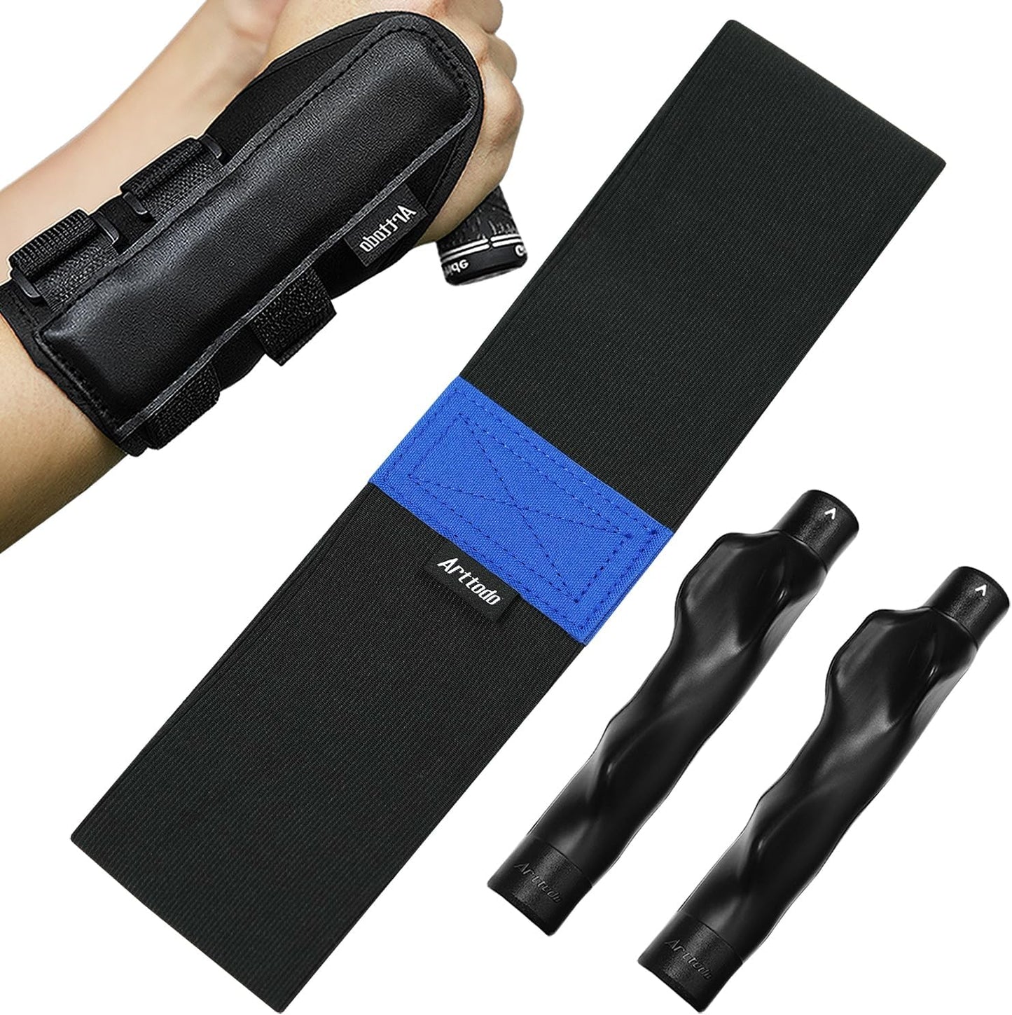 Golf Training Kit with Arm Band & Wrist Strap, Golf Swing Training Aid to Correct Wrist Angle and Develop Muscle Memory for Beginner Golfers