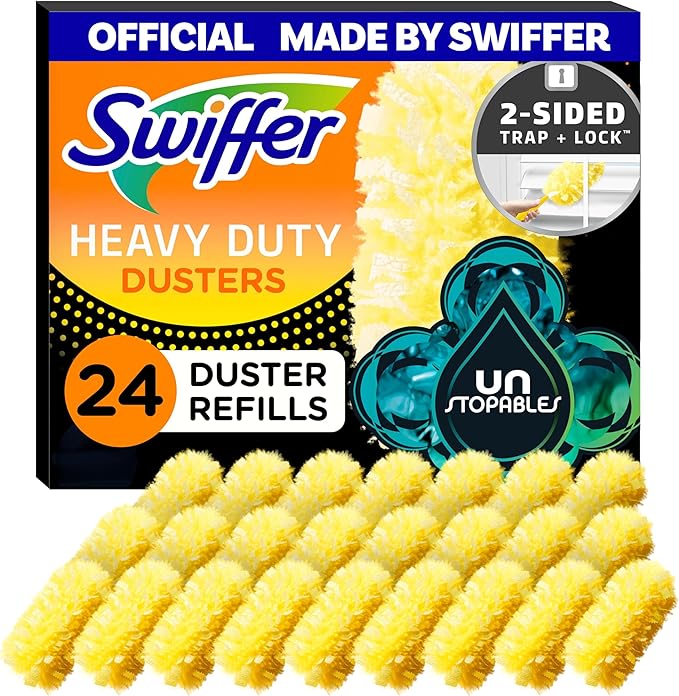 Swiffer Dusters Refill for cleaning, Feather & Microfiber Duster Alternative, Unstopables Fresh Scent, (4x6ct)