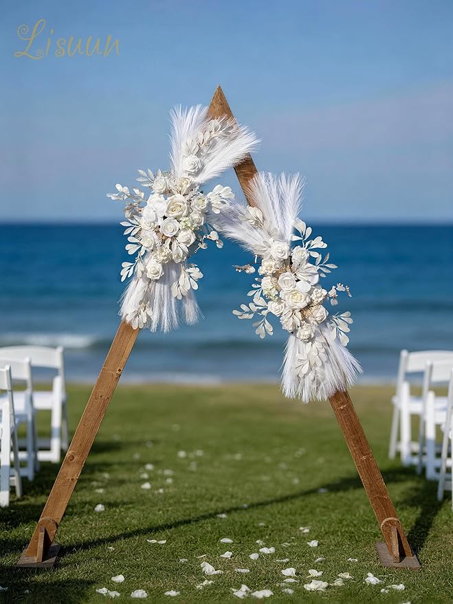 Wedding Arch Flowers, Artificial Flowers for Decoration, Large Flower Swag for Boho Styles Wedding Ceremony Floral Decor - Pack of 2