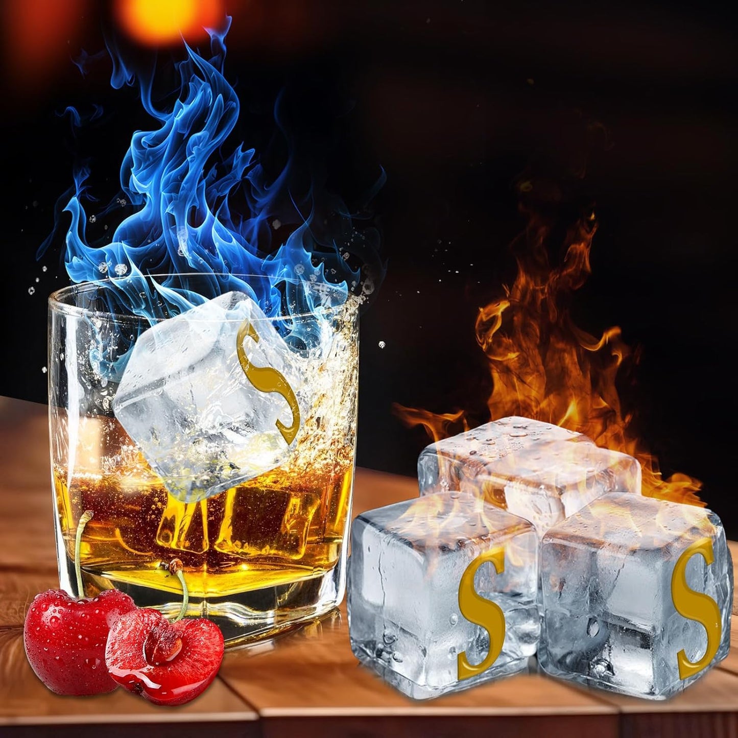 6 Pcs 2" Letter Silicone Personalized Ice Cube Mold,Personalized Ice Mold with 2mm Depth,Create Unique Whiskey Ice Cubes in Style with our Customizable Ice Mold (Letter R)