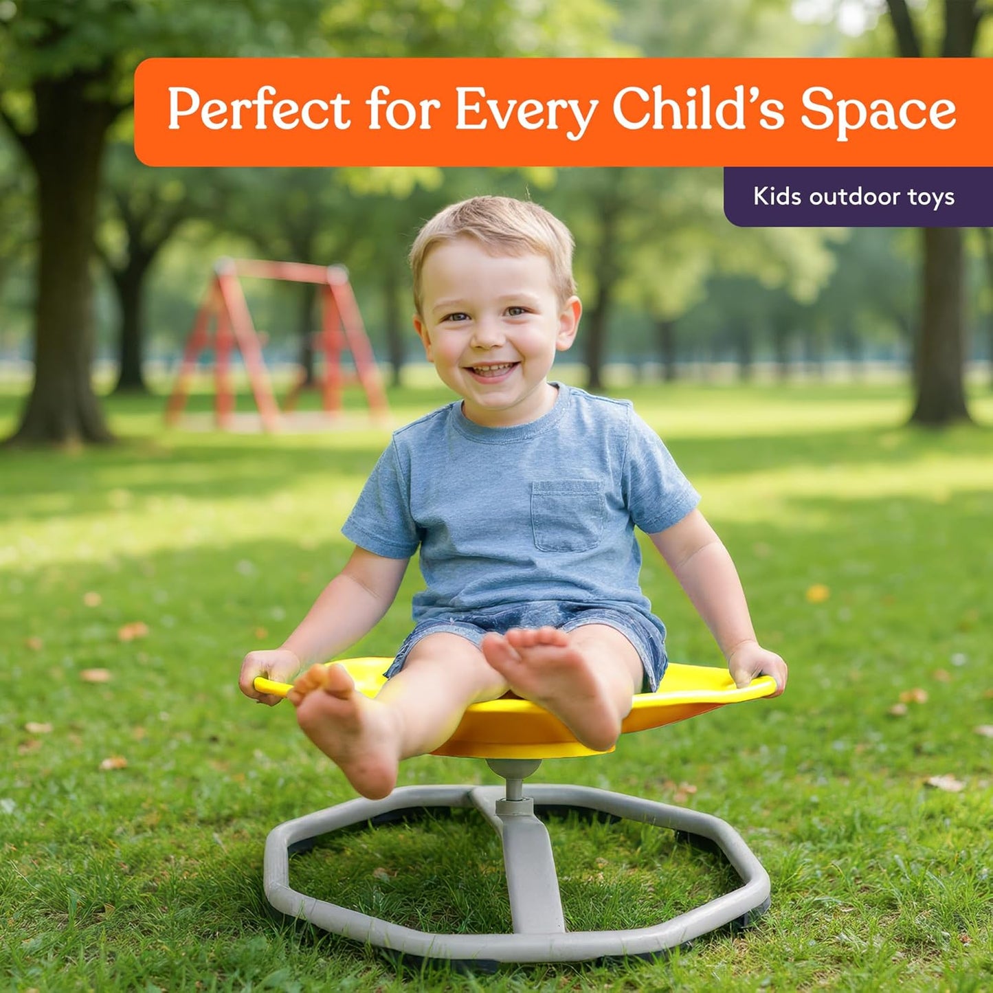 Special Supplies Spinning Chair for Kids- Versatile Kids Sit and Spin Sensory Chair for Training Body Coordination - Sensory Swivel Chair for Playroom, Bedroom, or Nursery (Yellow)