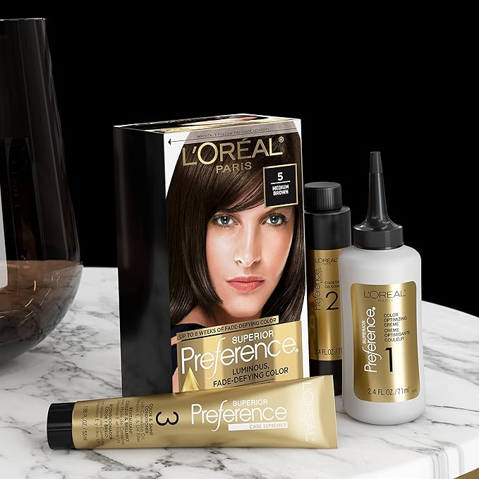 L’Oreal Paris Superior Preference Fade-Defying + Shine Permanent Hair Color, UL51 Hi-Lift Natural Brown, Pack of 1, Hair Dye