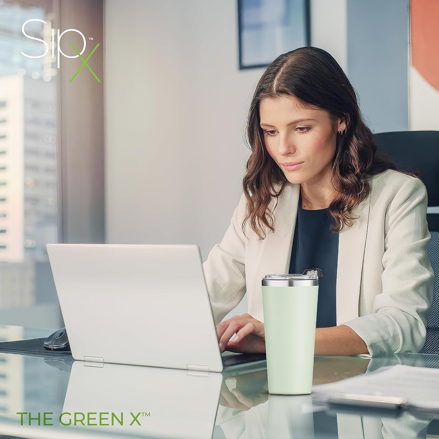 SIPX™ Triple-Insulated Tumblers - 16oz. Premium Modern Tumbler With Lid, insulated Cup Keeps Hot For 6 Hours, Stainless Steel Tumbler Made Of Sustainable Material, Coffee Travel Mug For Home & Office