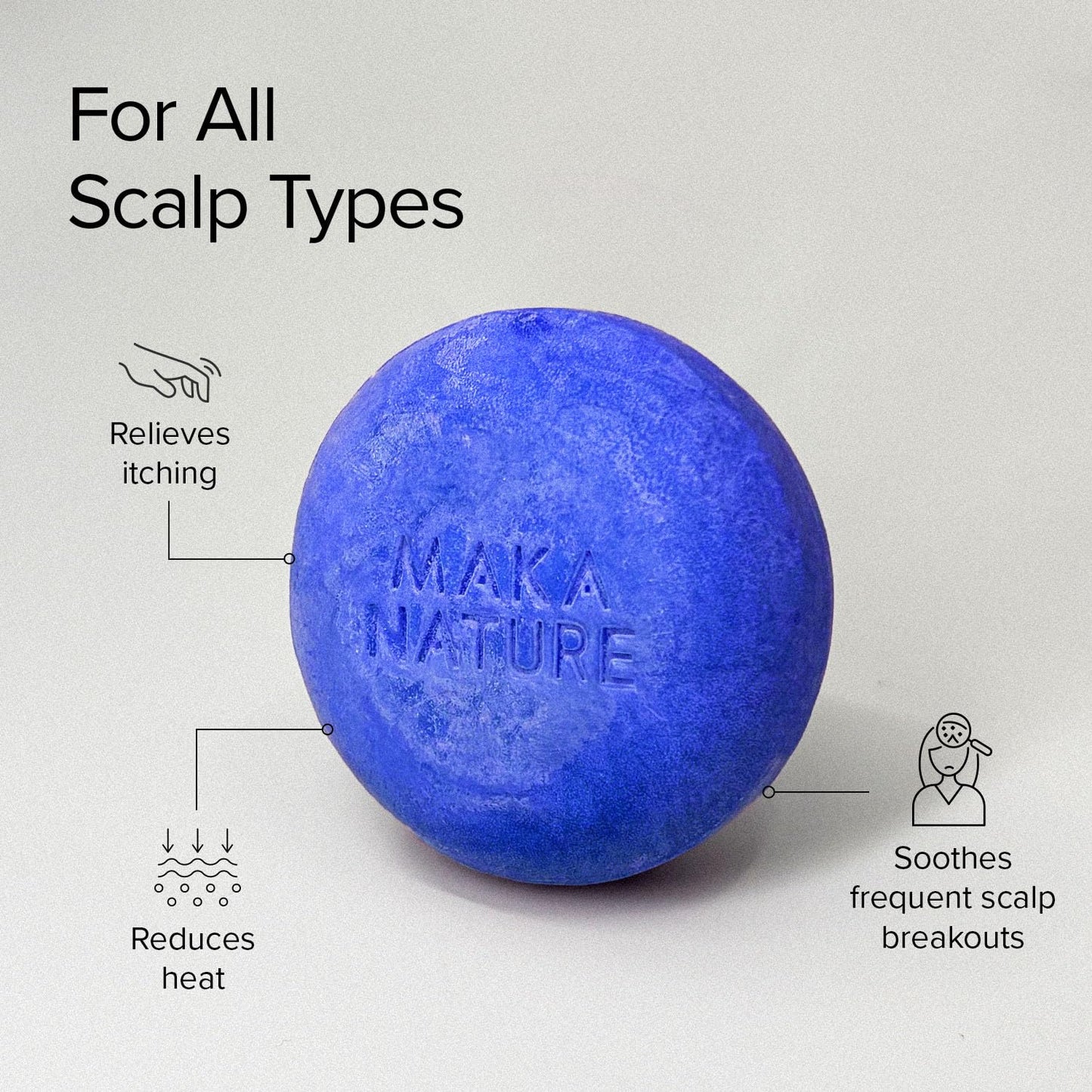 Maka Nature Low-Carbon Shampoo Bar | Korean K-Beauty Haircare with Natural Ingredients for Scalp & Hair Types | Vegan, Eco-Friendly, pH balanced, 3.35oz (Cooling)