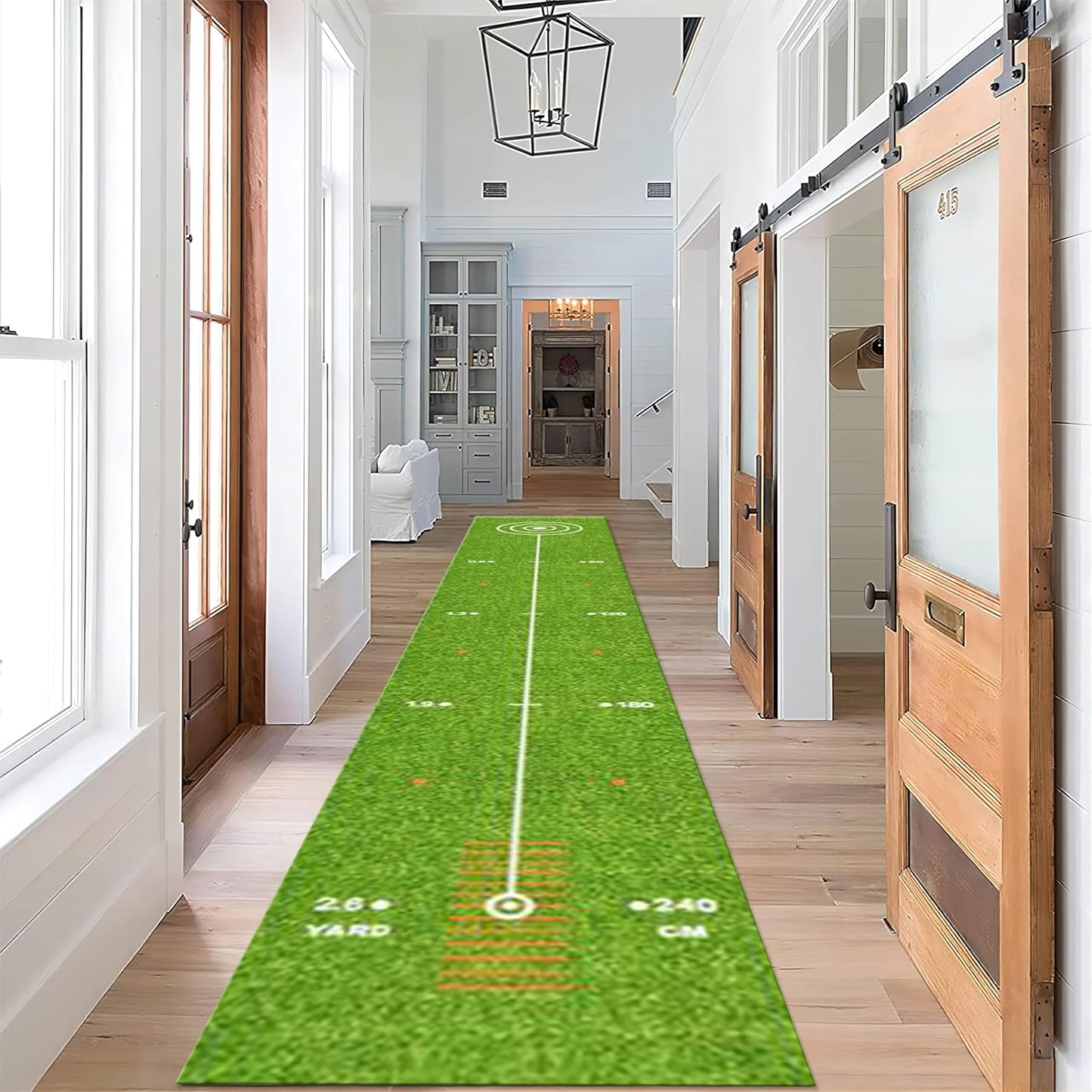 Golf Throw Carpet Runner for Entrance, 2x8ft, Sports Lawn Entrance Rug, Cozy Soft Home Decor Absorbent Kids Rugs, Foldable Washable Breathable Anti-Slip Rug for Front Door Dining Room
