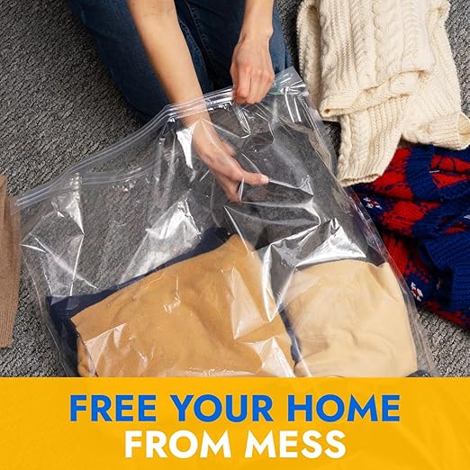 18" x 20" Extra Large Zip Seal Lock Bags, 6 Mil (Pack of 25) – Heavy-Duty Reclosable Plastic Bags – Clear, Resealable, Waterproof – For Storing Clothes, Jewelry, and Travel Items