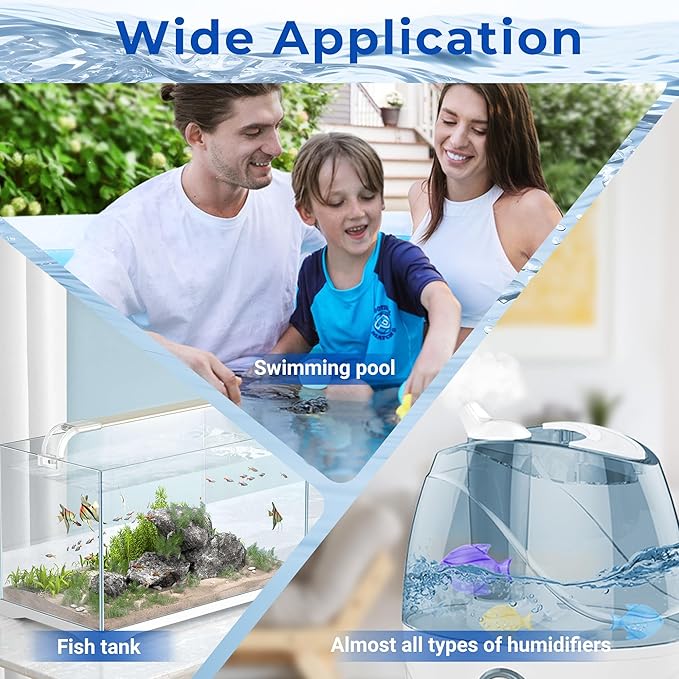 Funmit Humidifier Cleaning Fish, 12 Pack Humidifier Cleaner for Humidifiers and Fish Tanks, Purifies Water, Prevents Hard Water Build-Up, Reduces Scale, Purple