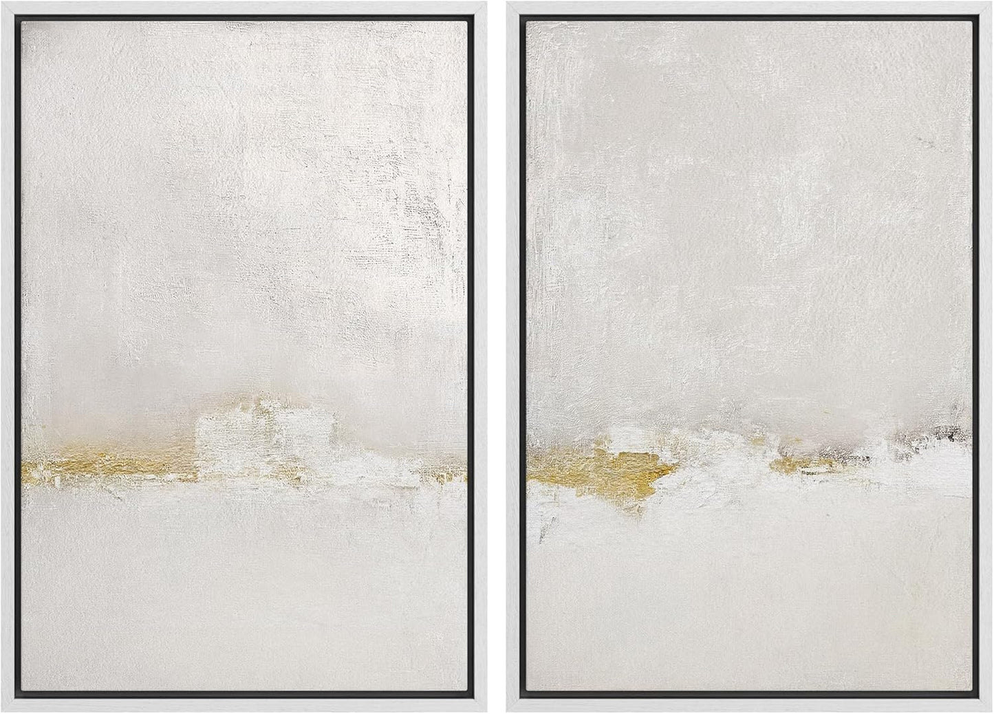 SIGNWIN Framed Canvas Print Wall Art Pastel Grunge Gray Landscape Abstract Shapes Illustrations for Living Room, Bedroom, Office - 16"x24"x2 White