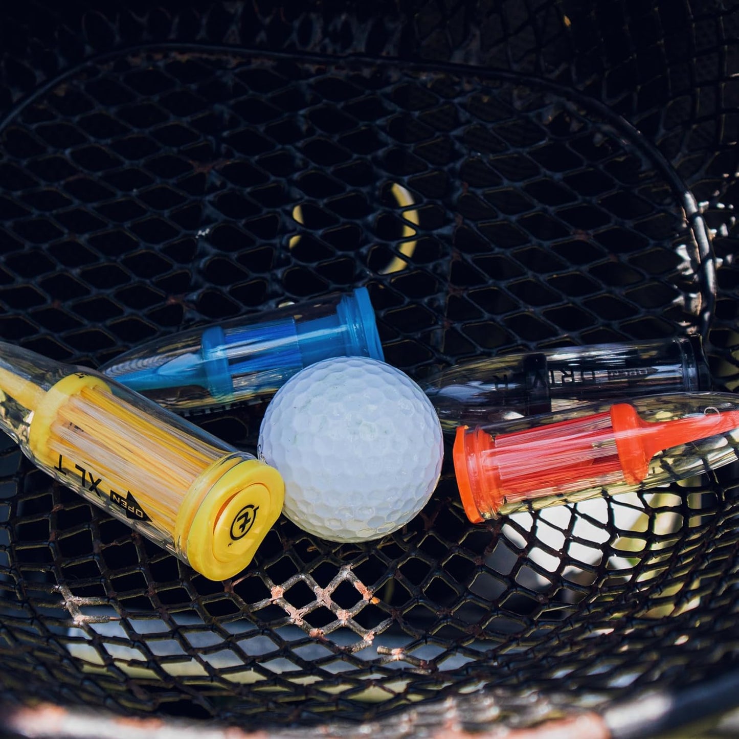 Brush-T Premium Plastic Golf Tees, Yellow XLT 4-Pack, Size 3 1/8", Unbreakable Innovative Design, Consistent Height, Perfect Golf Gift for Men and Women. Golfing Brush Tees, Works with Any Golf Ball