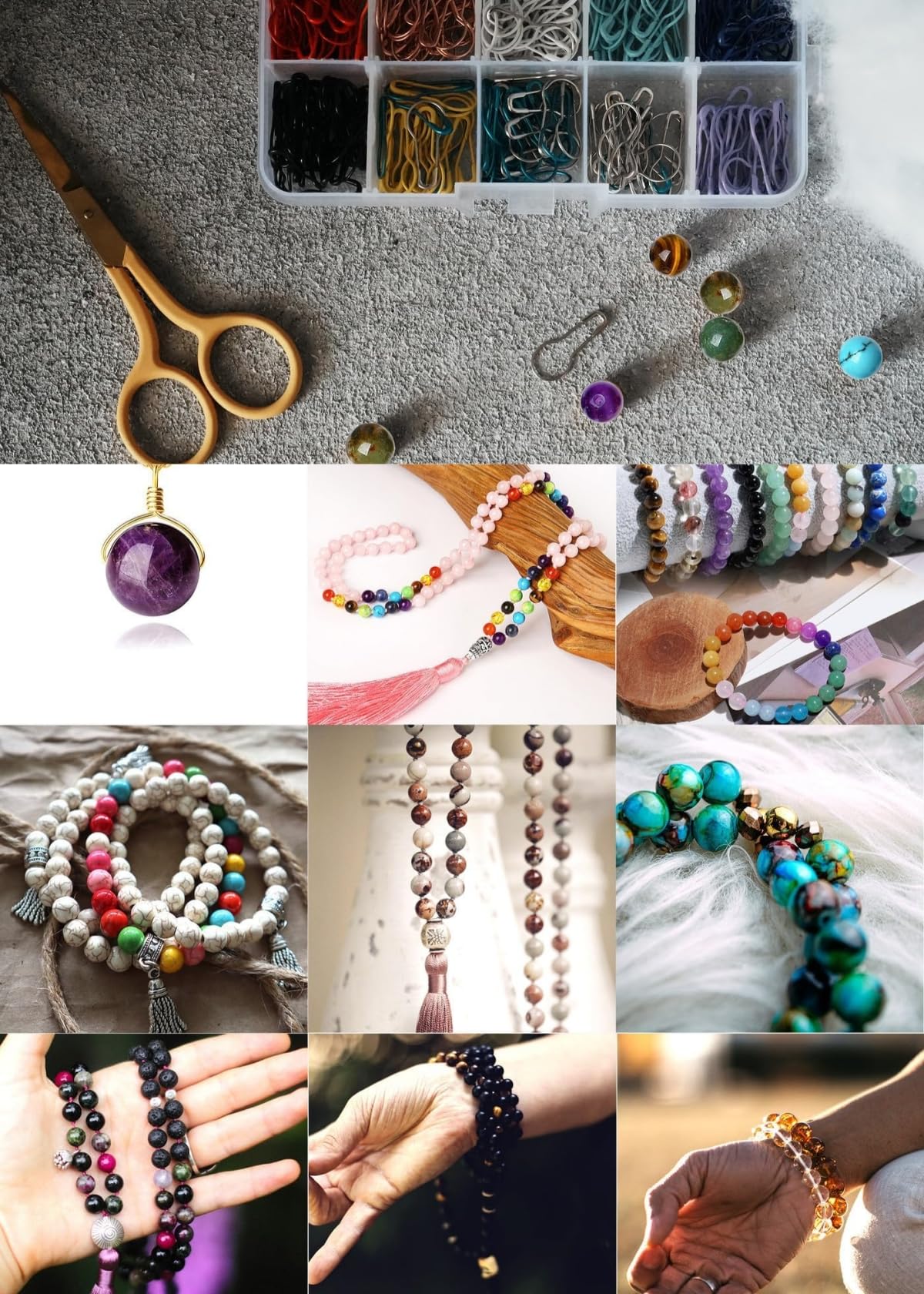 QINJIEJIE 100PCS Howlite Beads 8mm Natural Beads Round Loose Gemstone Bead for Bracelet Beading Crystal Jewelry Making DIY Necklace Earrings 0.32"