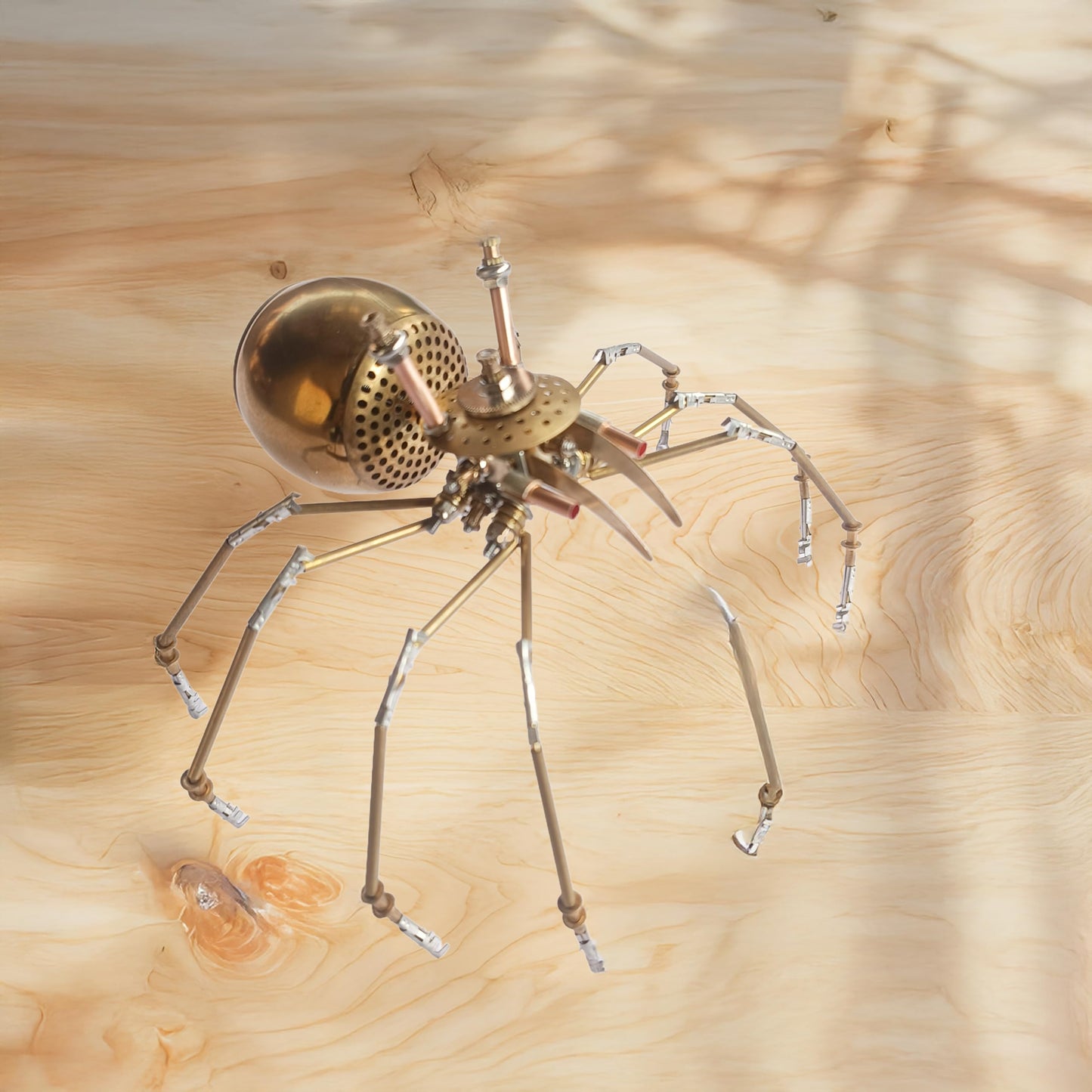 Steampunk Golden Spider Metal Model Kit for Adults – DIY 3D Mechanical Brass Insect Puzzle, Retro Industrial Art Sculpture Craft for Home Office Decoration & Collectors Gift (Golden Spiders)