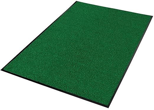 Guardian Platinum Series Indoor Wiper Floor Mat, Rubber with Nylon Carpet, 2'x15', Green