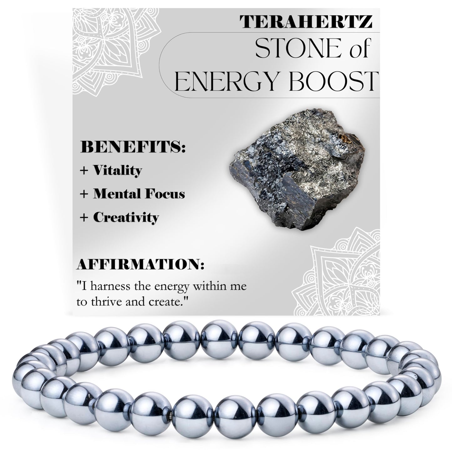 Hematite - Mental Mastery - 6mm Beaded Bracelets for Women Handmade Semi Precious Natural Stone Stretch Elastic Jewelry Yoga Protection Gifts Small