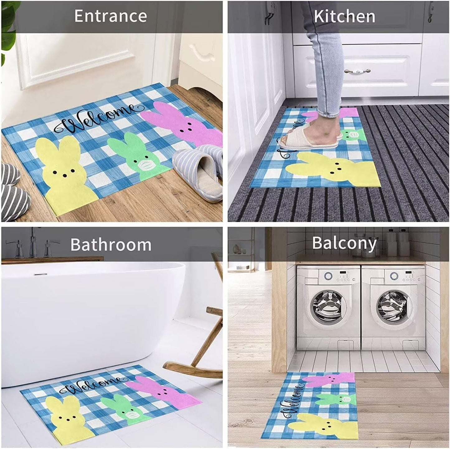 Rustic Natural Rubble Stone Non Slip Rugs Soft Bath Rugs for Indoor Entrance Floor Door Mat Dries Quickly Kitchen Mat Natural Durable Easy to Maintain Bath Mat 18x30 inch