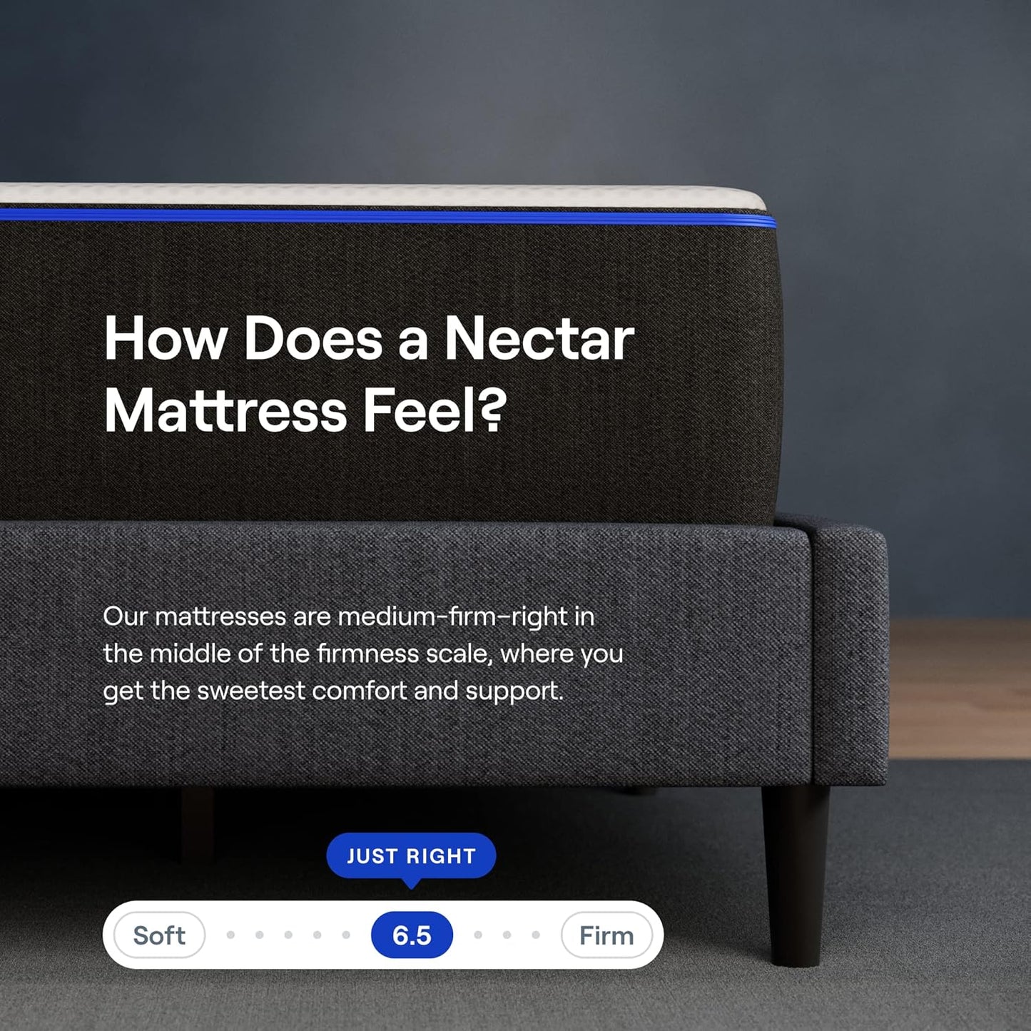 Nectar Full 12” Mattress with Bed Frame & Headboard - Grey - Medium Firm Gel Memory Foam - Cooling Comfort Technology - 365-Night Trial - Forever Warranty - Easy Assembly - 8 Inch Legs - Wooden Slats