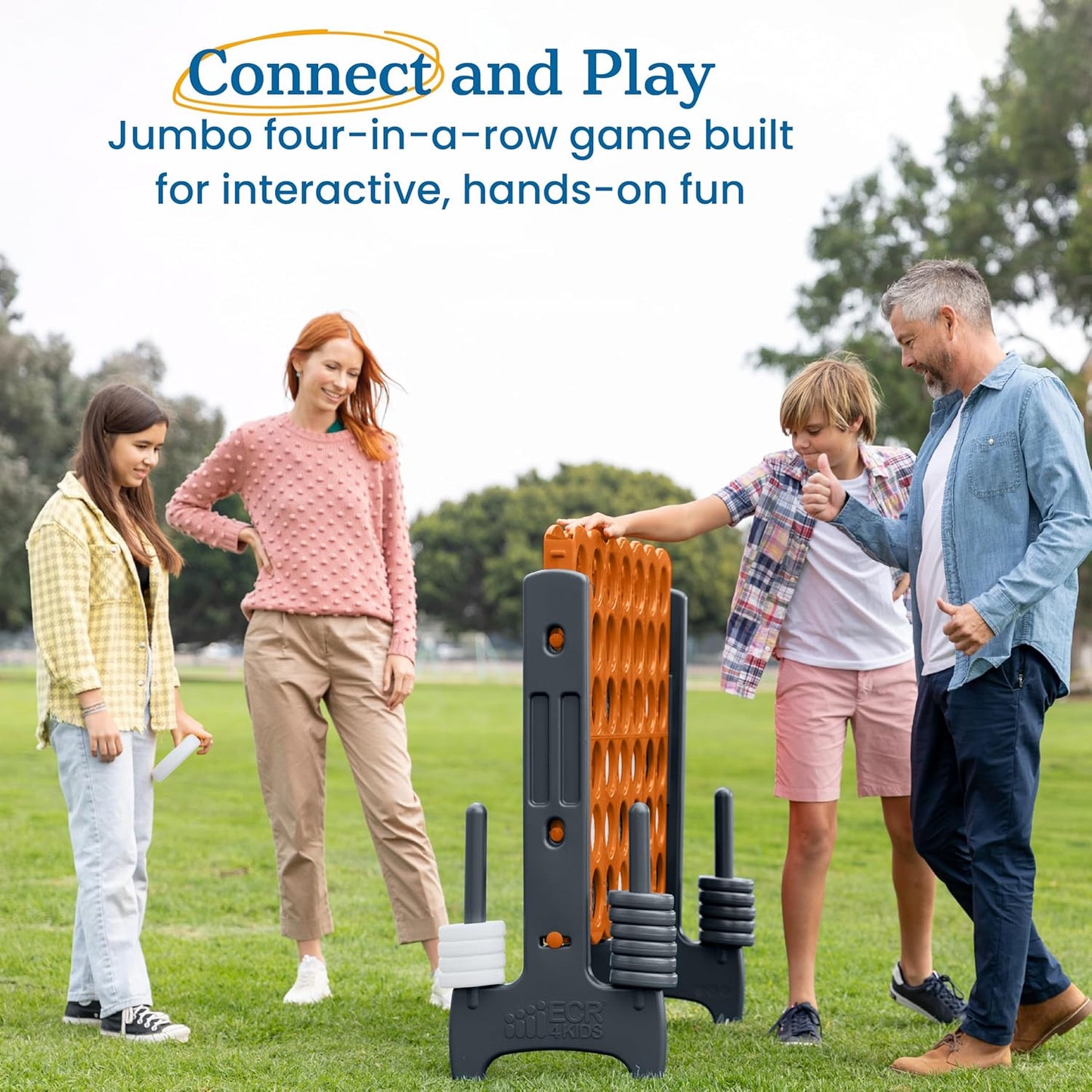 ECR4Kids Jumbo 4-To-Score, Giant Game, Orange/Grey