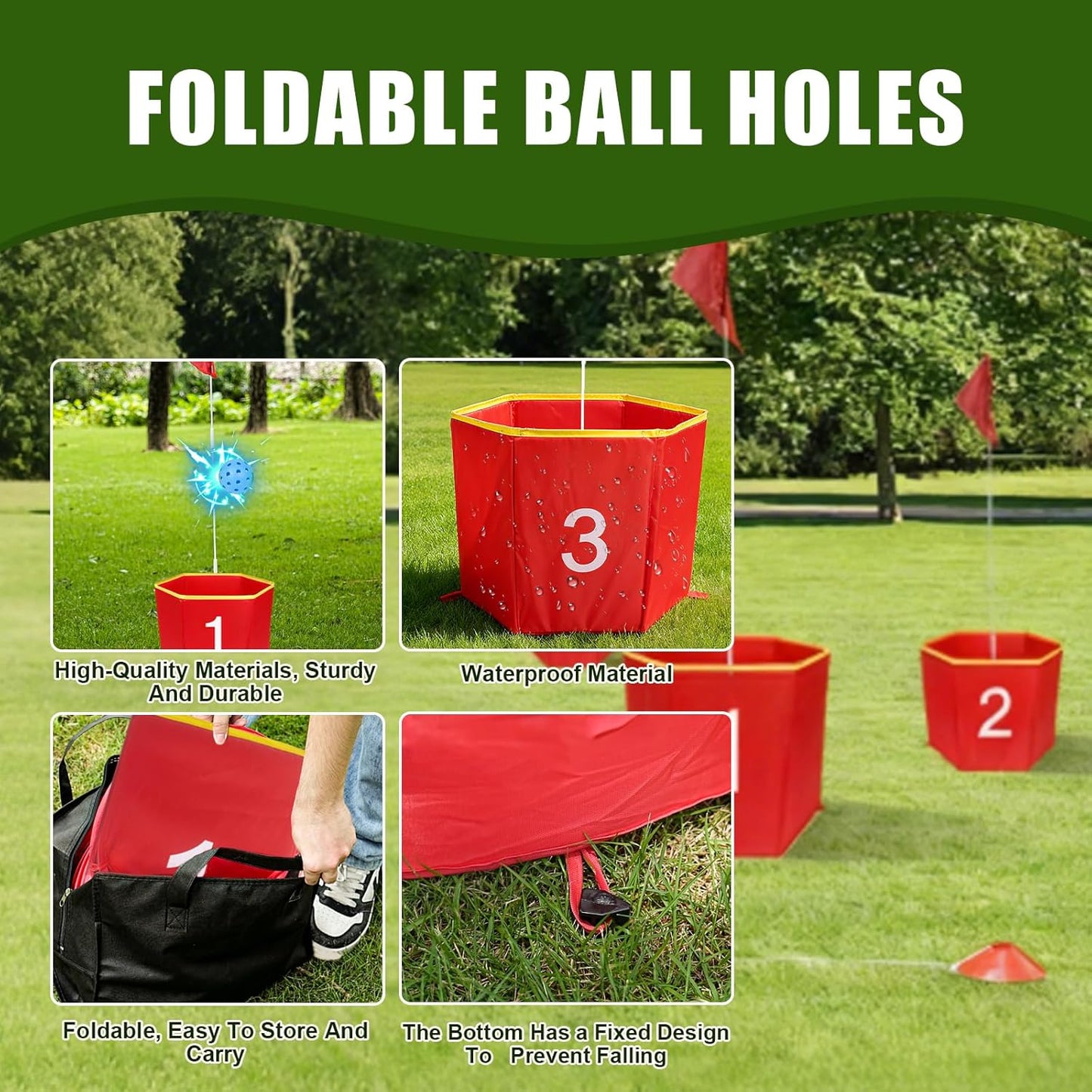 Backyard Golf Game,6pcs Golf Yard Game with 2 Adjustable Clubs, Suitable for Lawns,Outdoors,Parks and Beaches