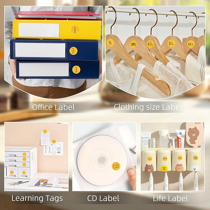 0.75 Inch Multi - Purpose Removable Labels,1000 PCS 3/4" Gold Dots for Classroom, Papers, Market, Price Tags, and Library Book Labels. Non - Printable Round Colored Stickers