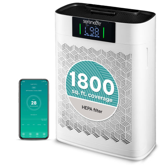 SereneLife HEPA Air Purifier for Home - Smart WiFi & App Control, Ultra-Quiet Air Purifier for Bedrooms & Large Rooms, Removes D