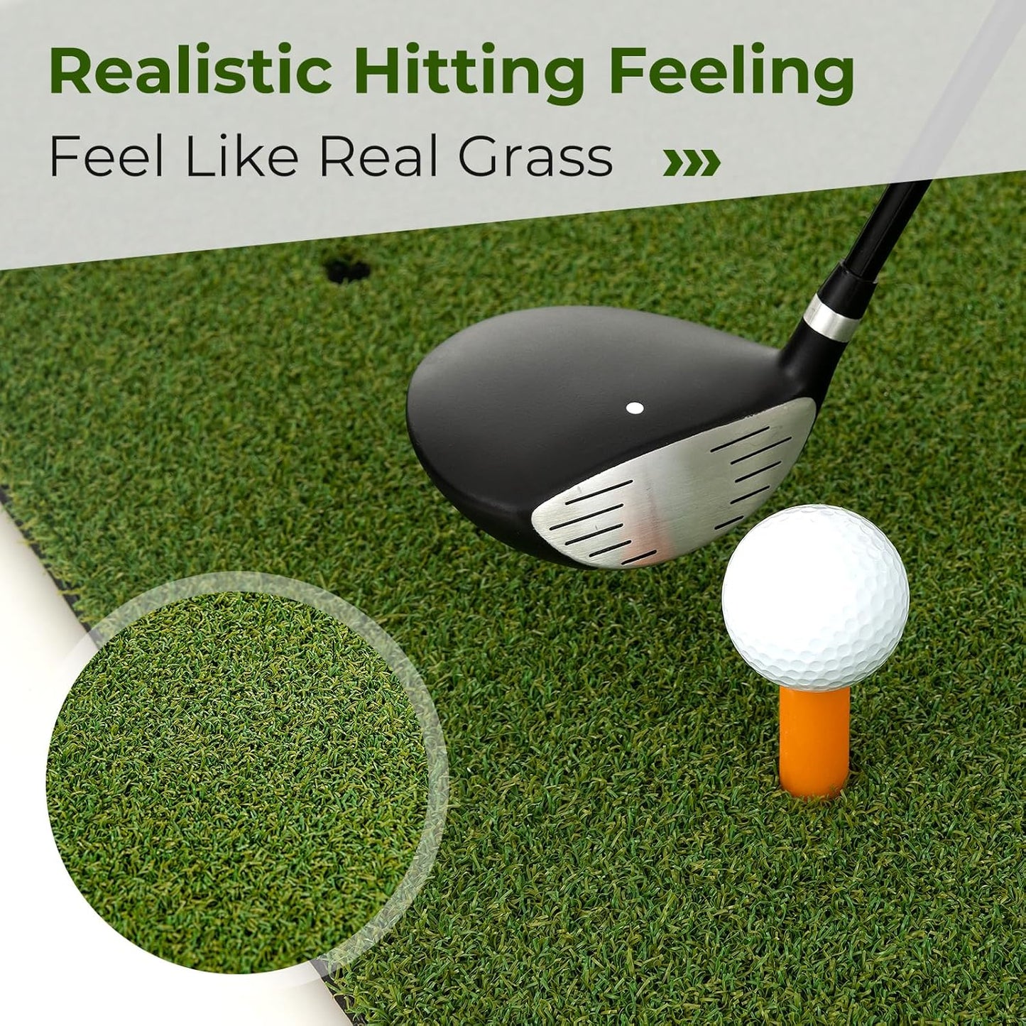 Tangkula Golf Hitting Mat, Artificial Turf Mat for Indoor/Outdoor Golf Practice Includes 2 Rubber Tees & 2 Alignment Sticks, Golf Training Mat for Home Backyard Garage
