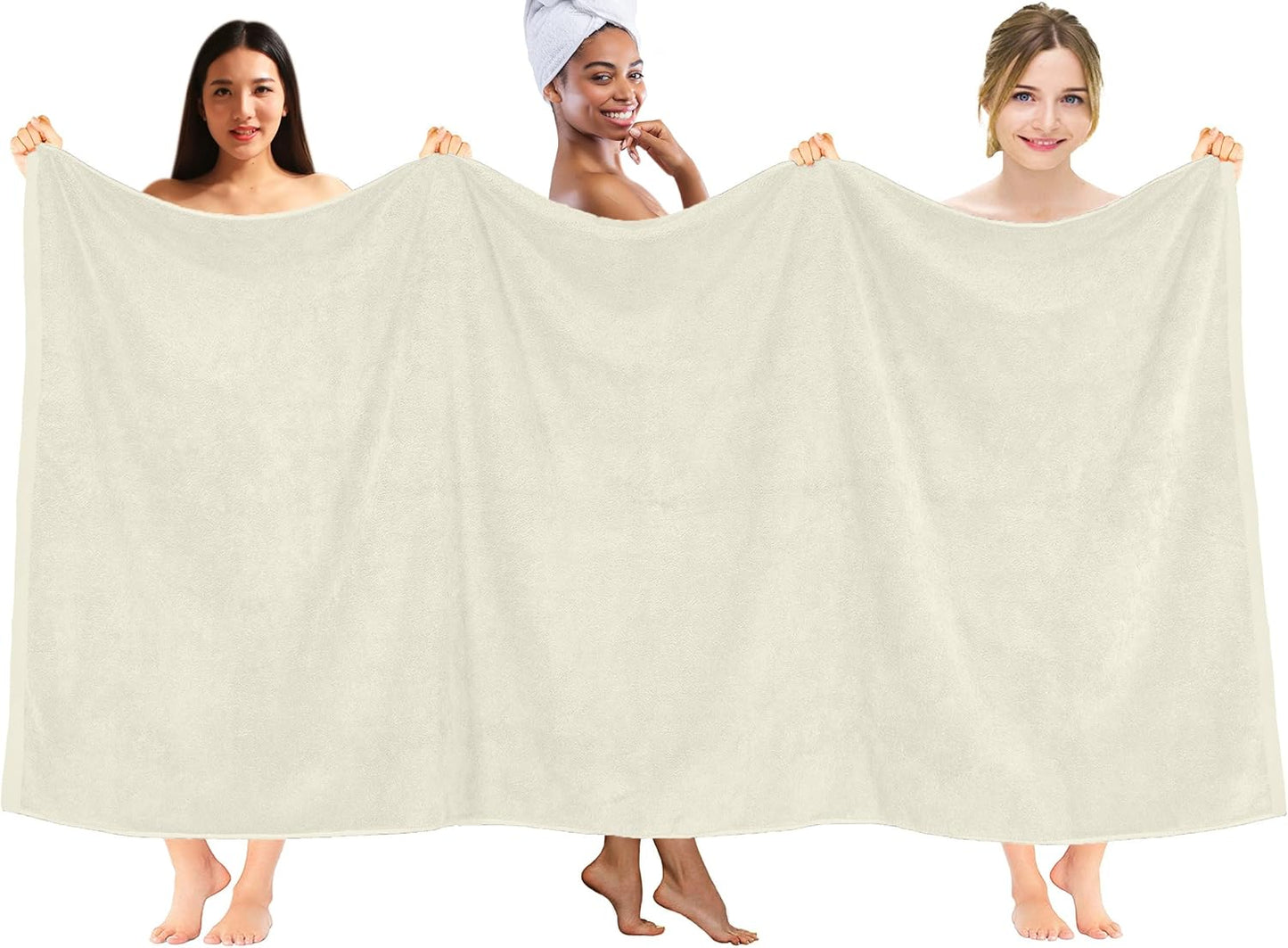 DAN RIVER Pack of 1 Bath Sheet 40x80 Inches, Extra Large Quick Dry Bath Towels, Hotel Collection Towels for Adults - Ivory