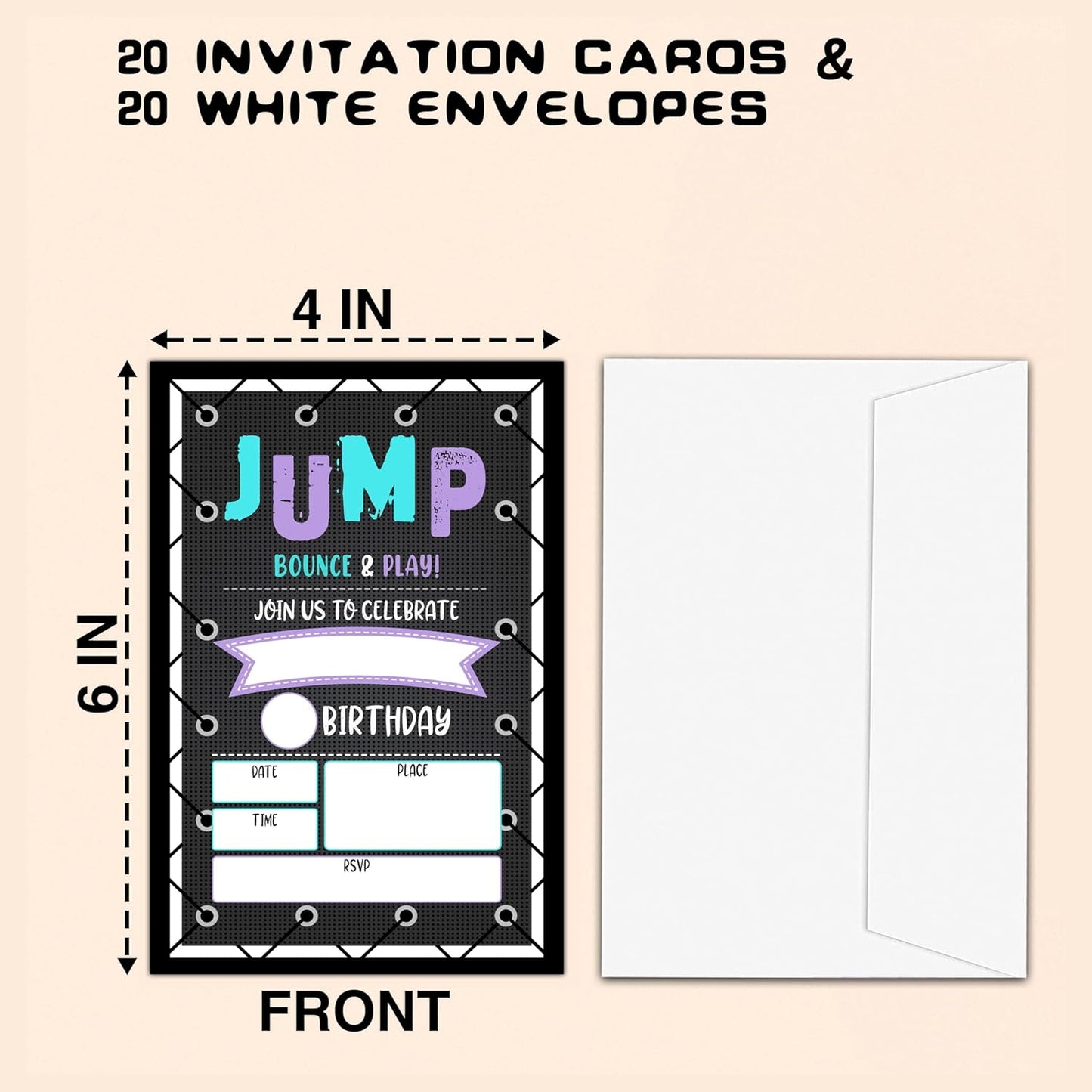 CLIRBE Greeting Card - Birthday Party Invitations for Boys, 20 Invitations with 20 Envelopes - E02